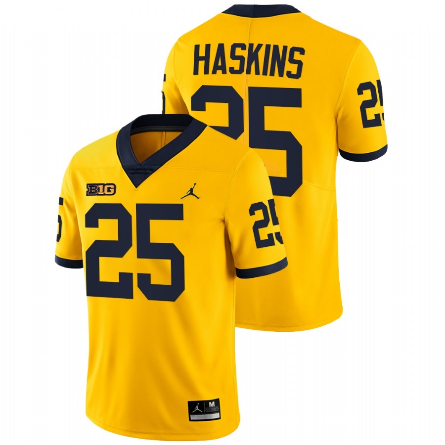 Michigan Wolverines Men's NCAA Hassan Haskins #25 Maize Limited College Football Jersey UKS1349MP